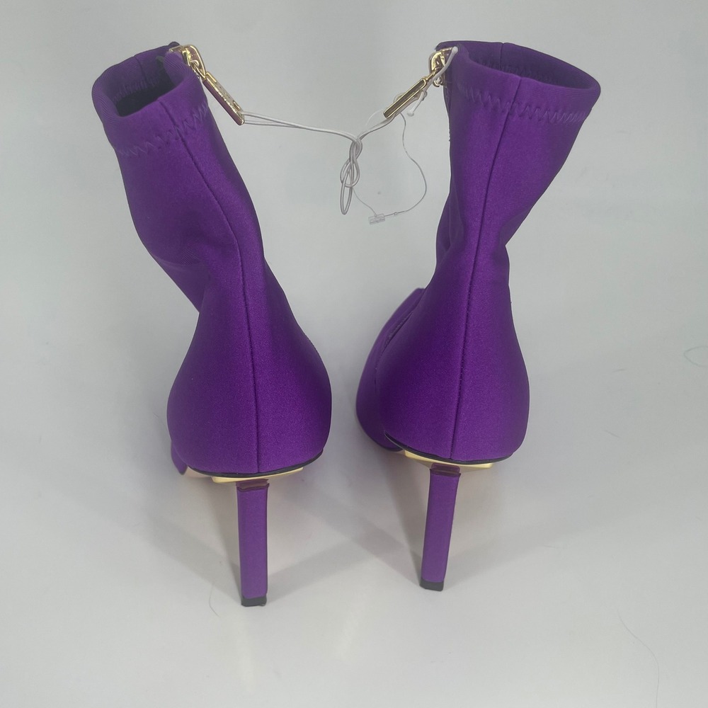 Good American Cinder-Ella Purple Neoprene Sock Boots Pointed Toe Stiletto Size 9 - Picture 3 of 10